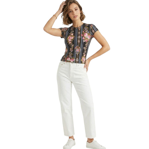 Blumarine Vintage – T-Shirt Floreale & Logo con Strass