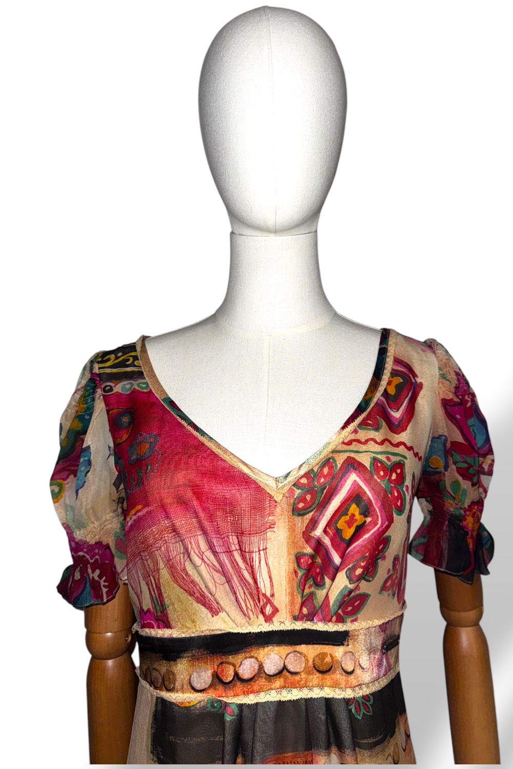 Archival John Galliano Patchwork Silk Dress - Early 2000s