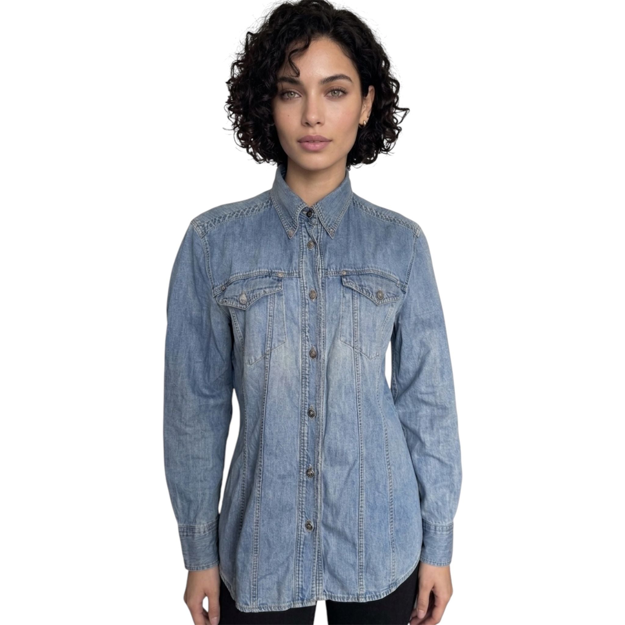 Camicia in Denim Versace Jeans Couture - Vintage Originale