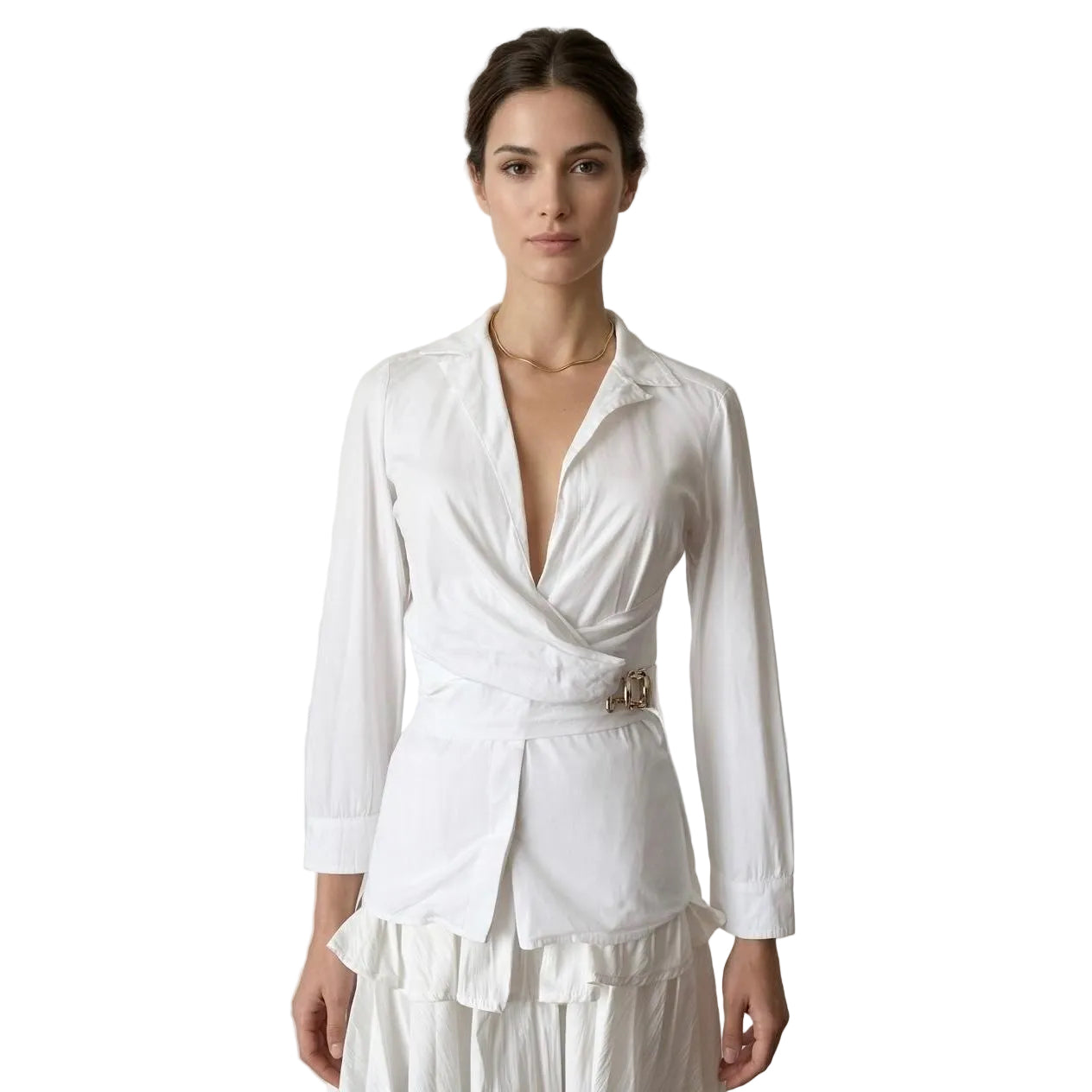Camicia Gucci Wrap con Fibbia Morsetto - Taglia 38