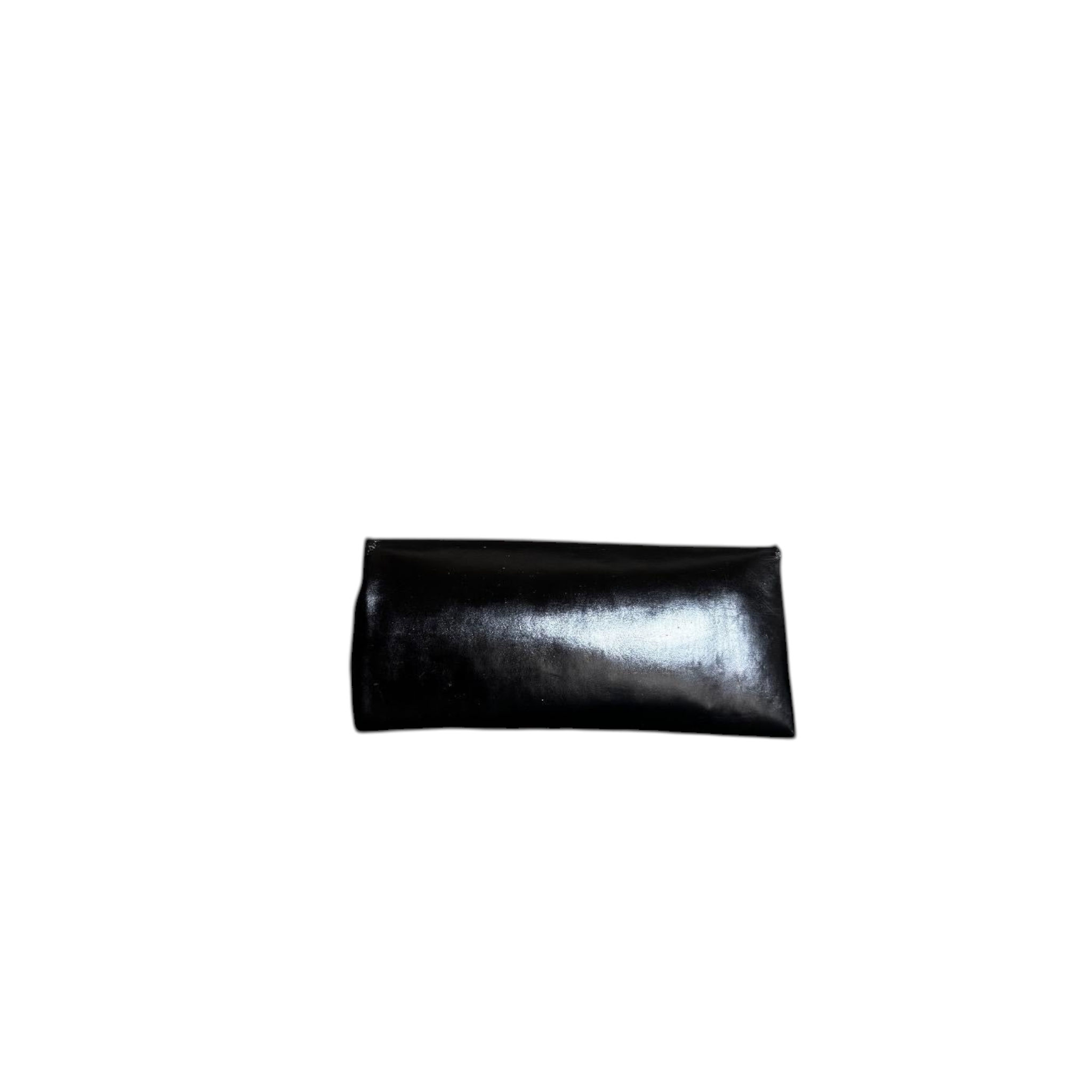 Pochette "Obsidian Studs" in Pelle Nera Lucida con Dettagli Gold