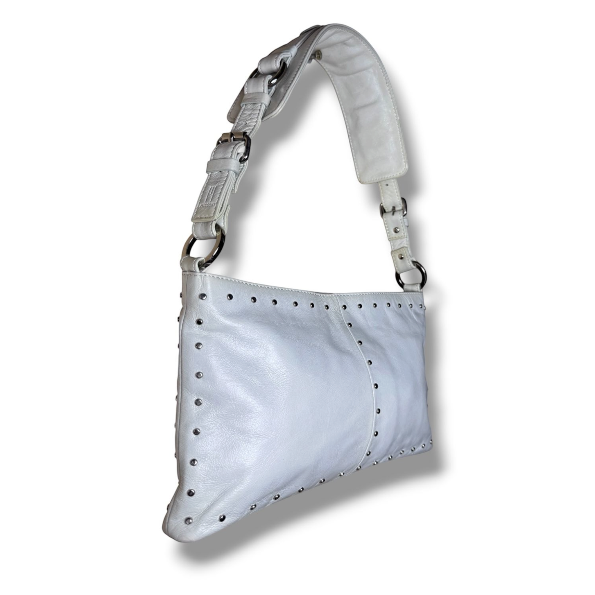 Borsa a spalla Missoni in vera pelle color ghiaccio