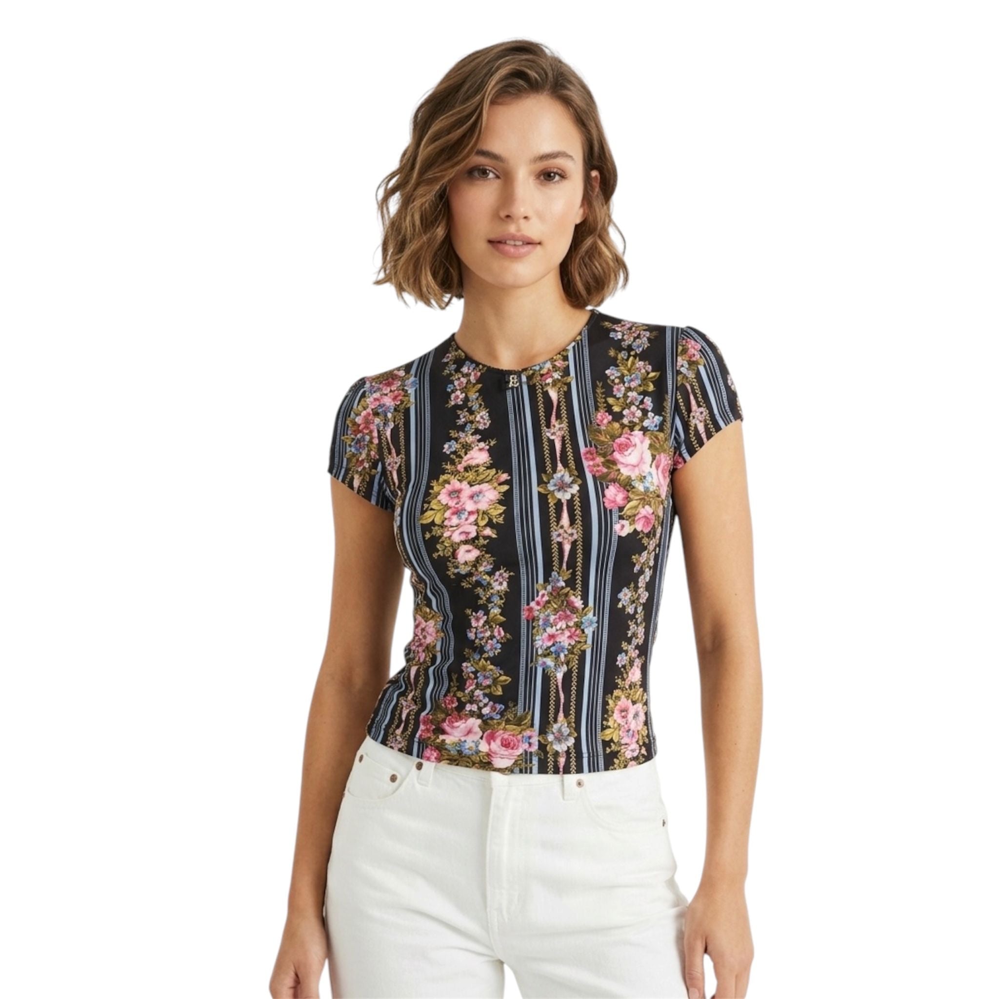 T-shirt Blumarine Vintage - Stampa Floreale & Logo
Strass