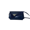 Borsa Vintage Ellebi Albano in Vera Pelle e Camoscio Blu Notte – Design Geometrico
