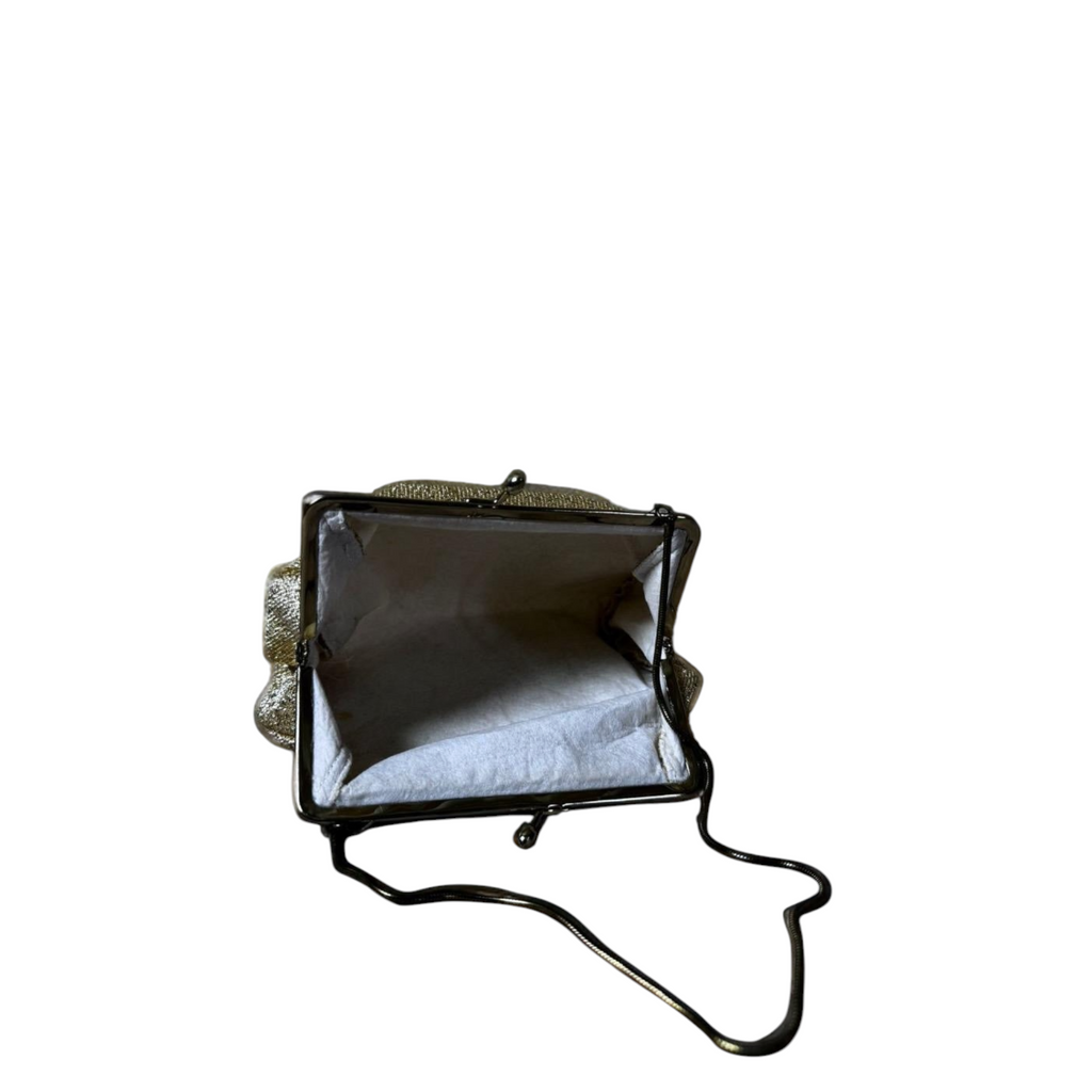 Pochette Vintage Glitter Oro e Argento con Chiusura a Scatto