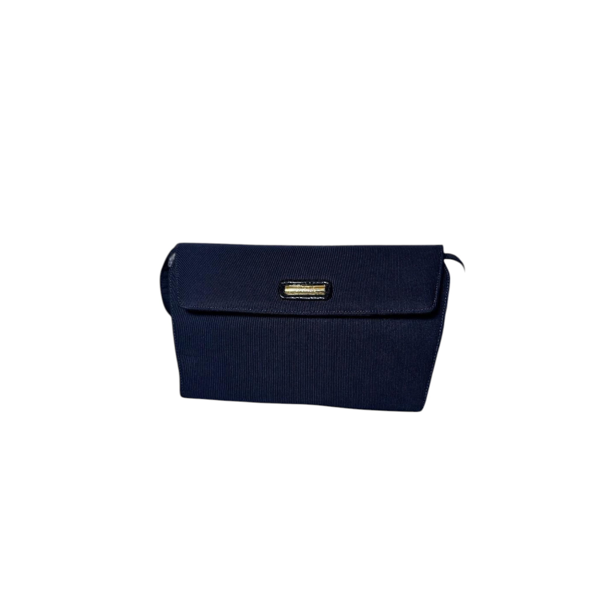 Borsa Vintage Sassetti Made in Italy - Clutch a Spalla in Gros-Grain Blu Notte con Interno Paisley