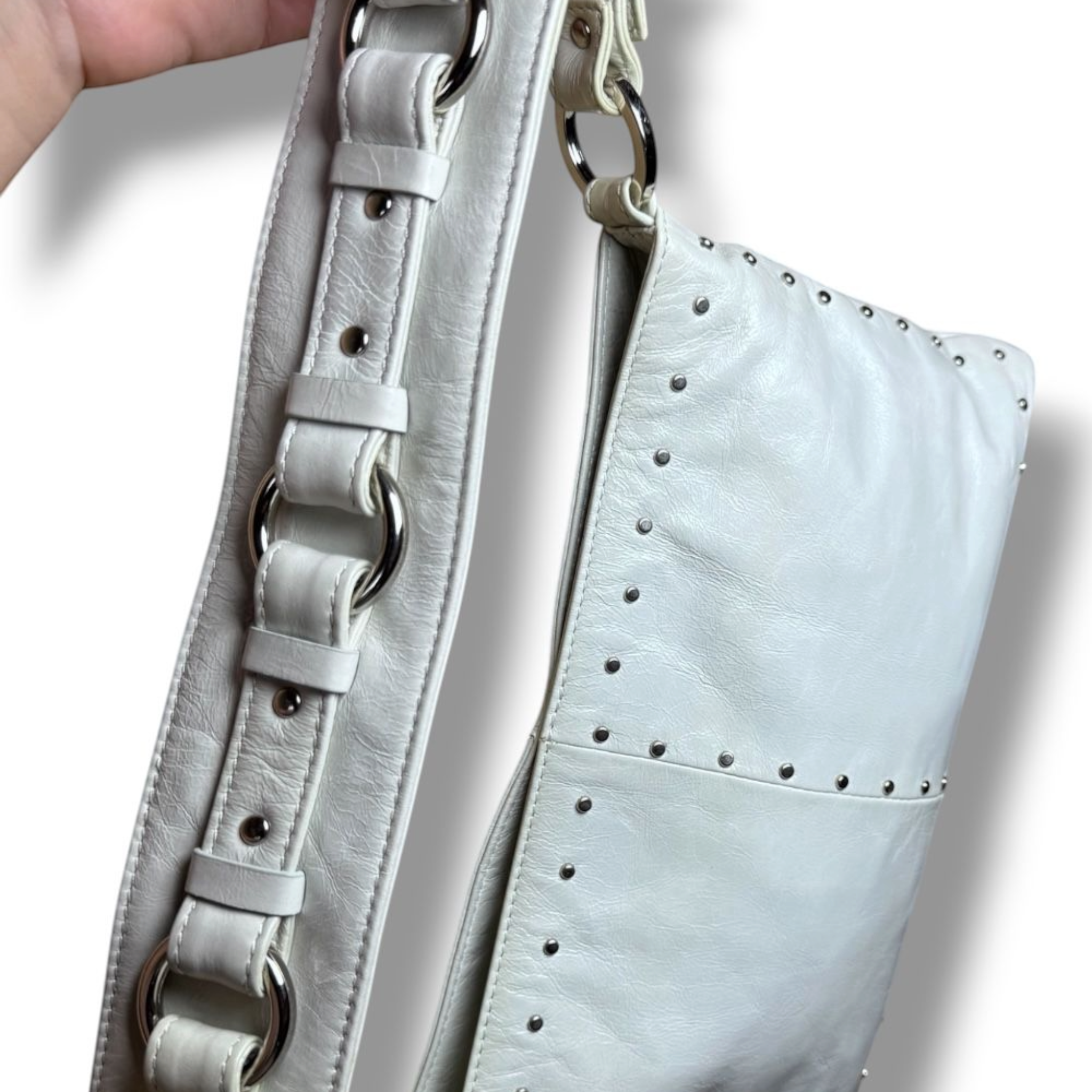 Borsa a spalla Missoni in vera pelle color ghiaccio