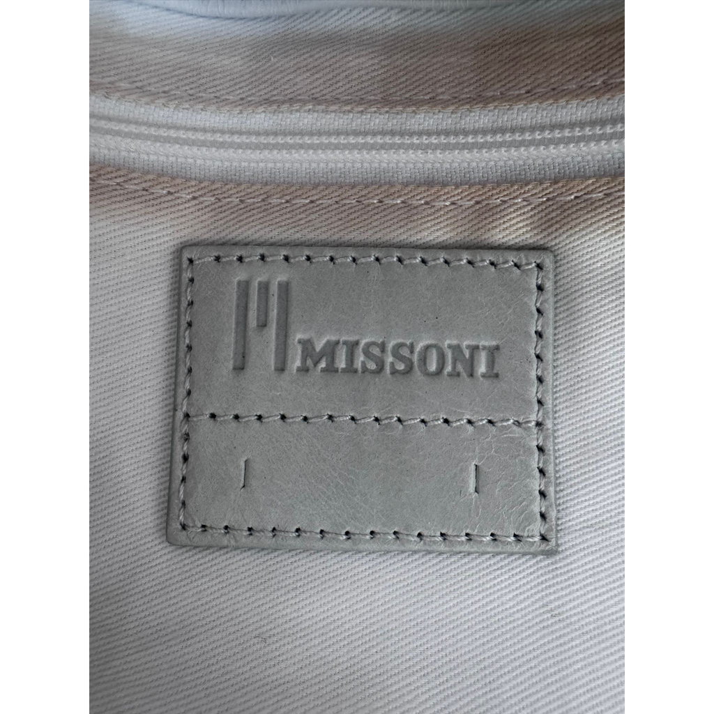 Borsa a spalla Missoni in vera pelle color ghiaccio