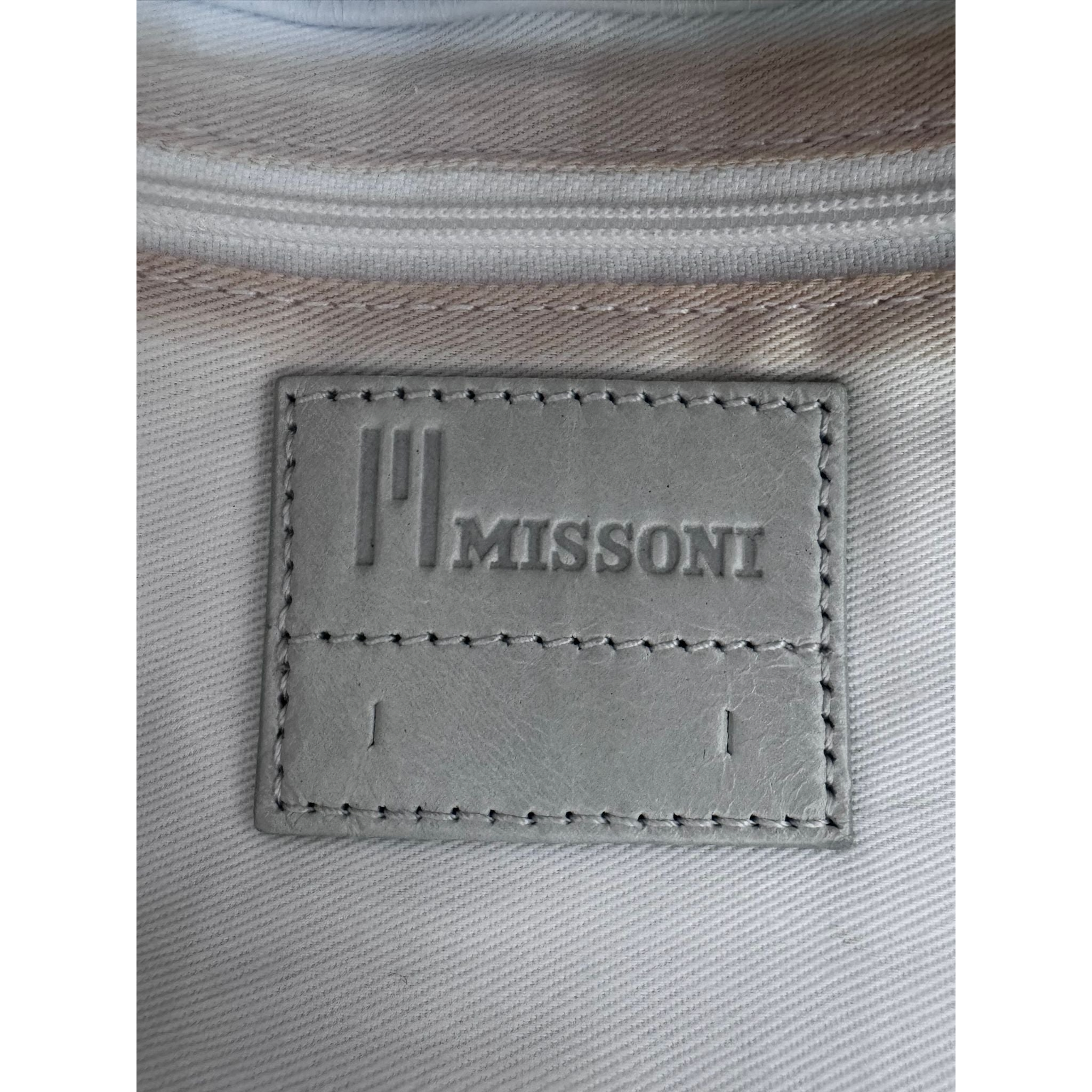 Borsa a spalla Missoni in vera pelle color ghiaccio