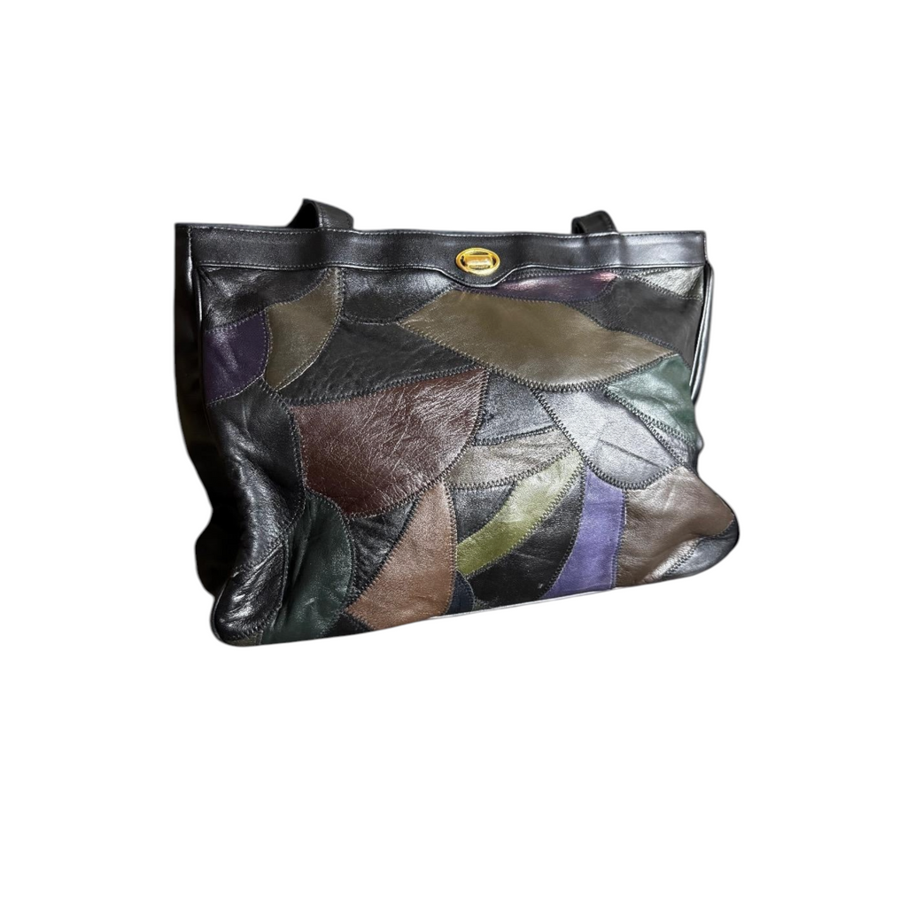 Borsa in pelle multicolor grande