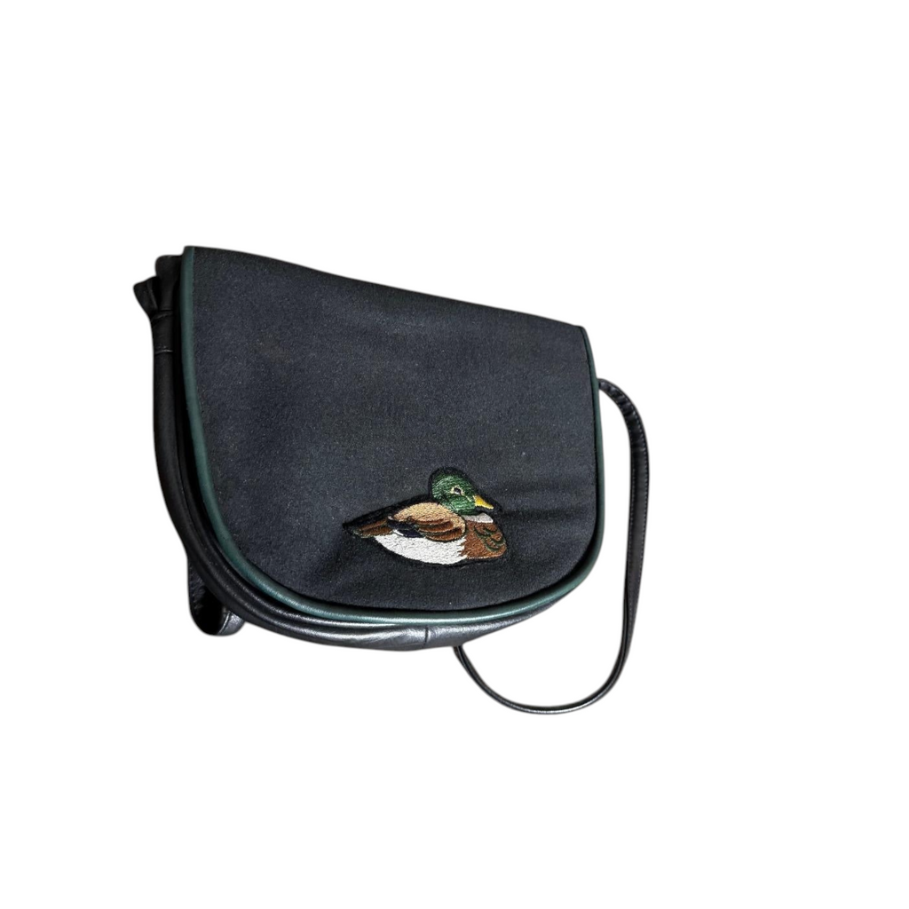 Borsa a tracolla vintage con ricamo "Germano Reale"