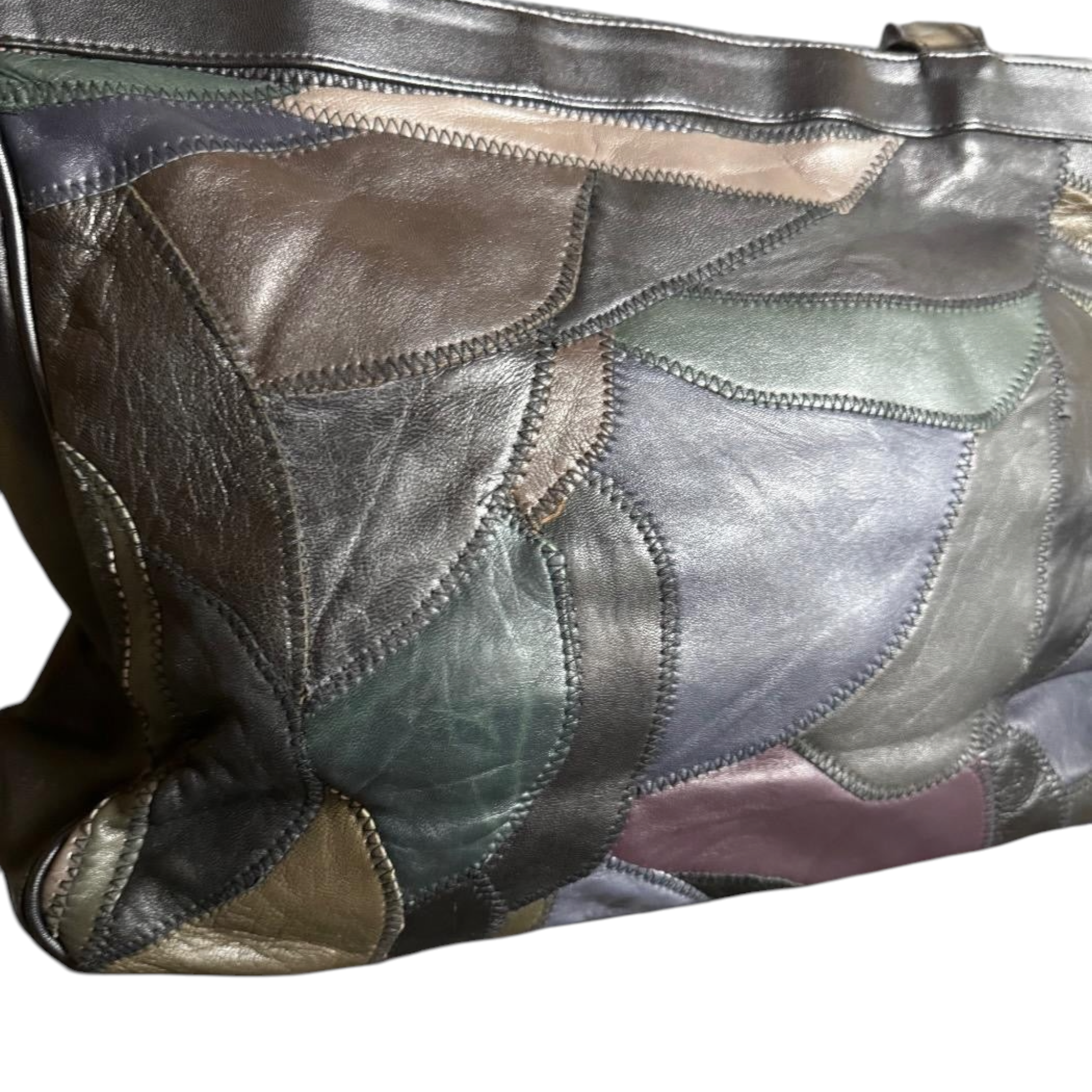Borsa in pelle multicolor grande
