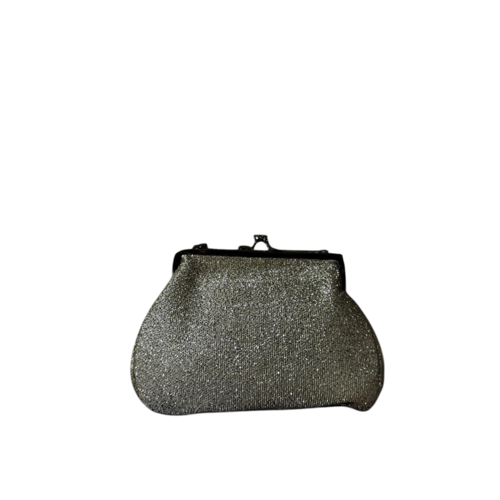 Pochette Vintage Glitter Oro e Argento con Chiusura a Scatto