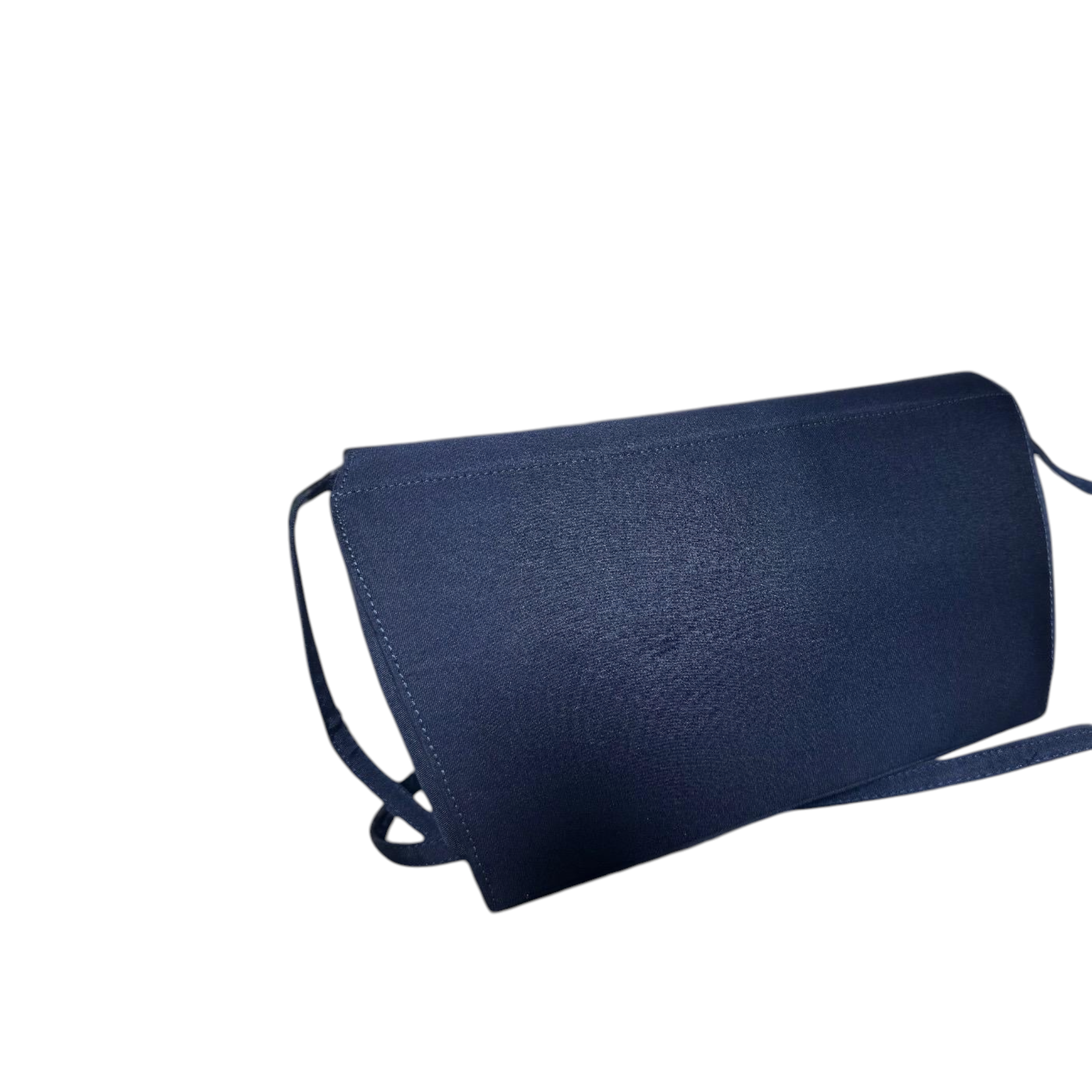 Borsa Vintage Sassetti Made in Italy - Clutch a Spalla in Gros-Grain Blu Notte con Interno Paisley