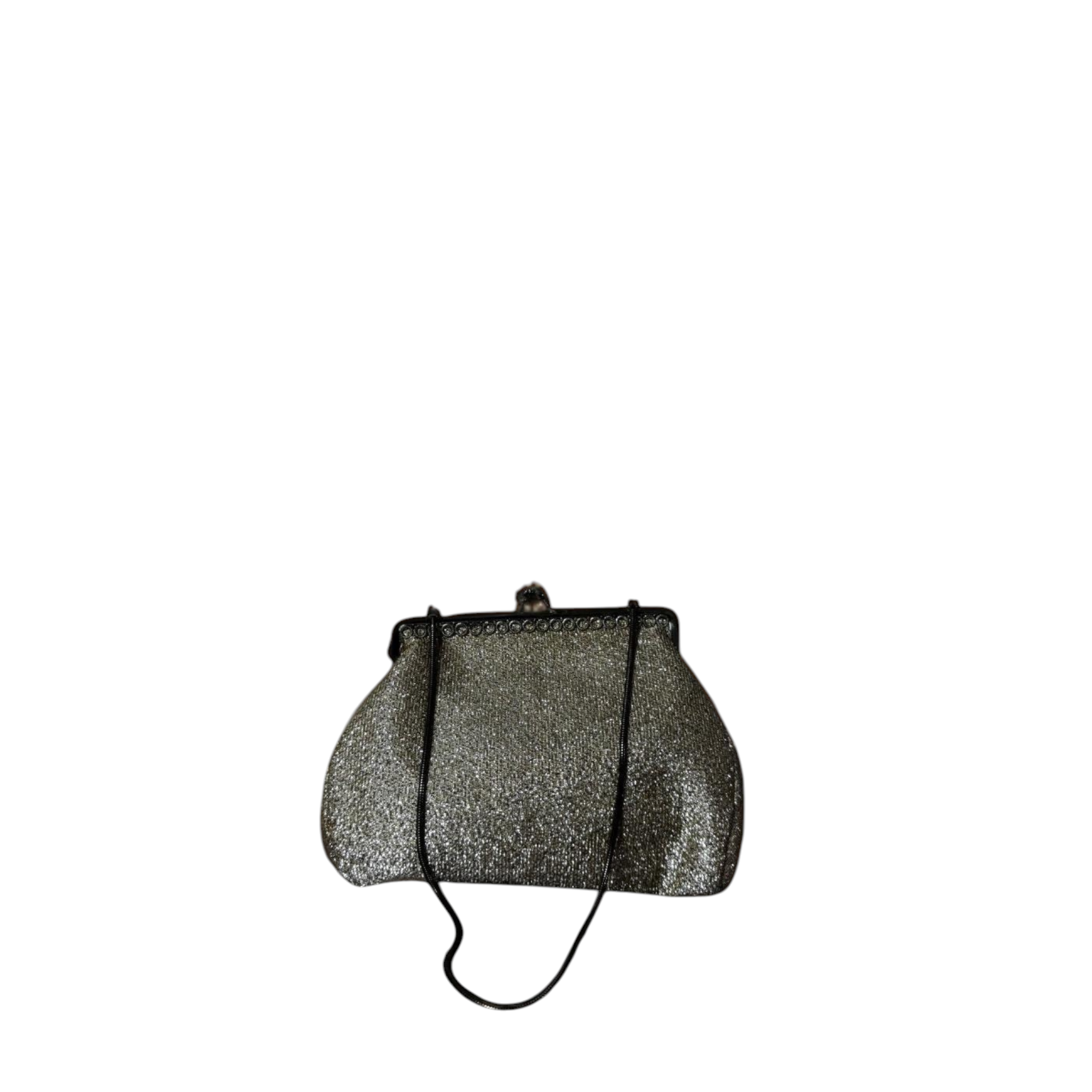 Pochette Vintage Glitter Oro e Argento con Chiusura a Scatto