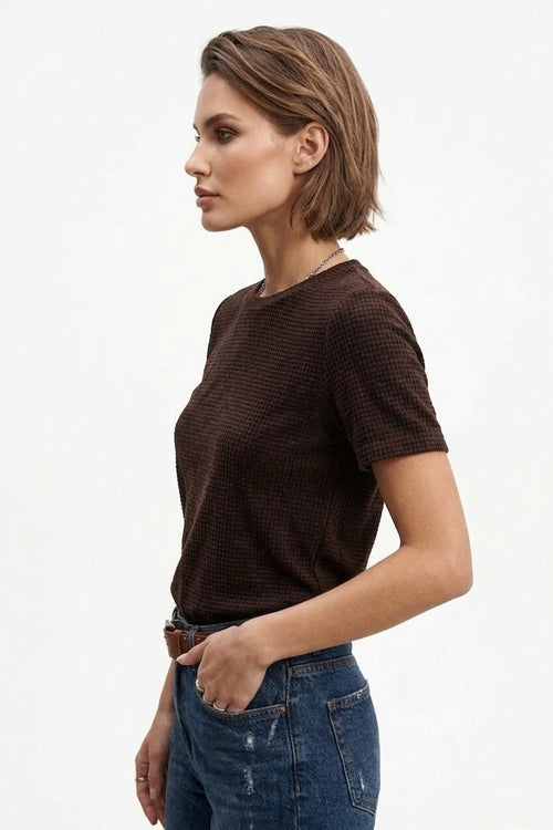Armani Jeans Vintage – T-Shirt d'Archivio Anni '90 con Effetto Velluto