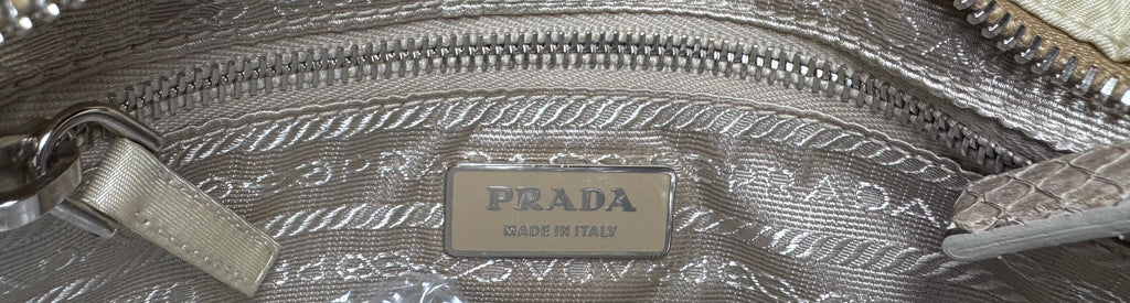 Prada Messenger Bag in Nylon e Pelle di Pitone - Vintage Rare