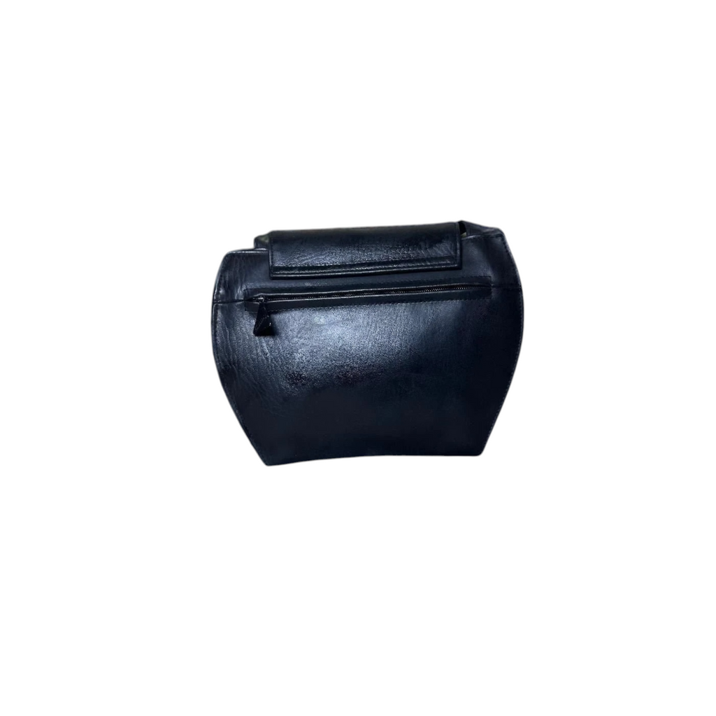 Borsa a spalla vintage in pelle nera