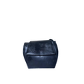 Borsa a spalla vintage in pelle nera