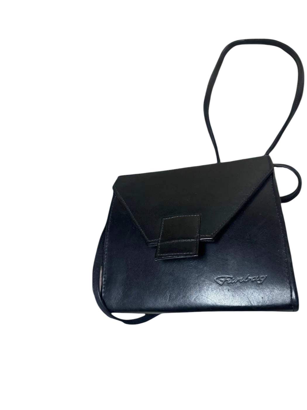 Borsa a mano vintage in pelle nera - Design strutturato e minimale