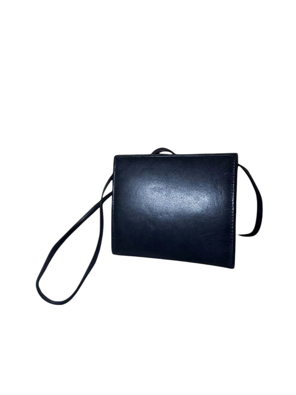 Borsa a mano vintage in pelle nera - Design strutturato e minimale