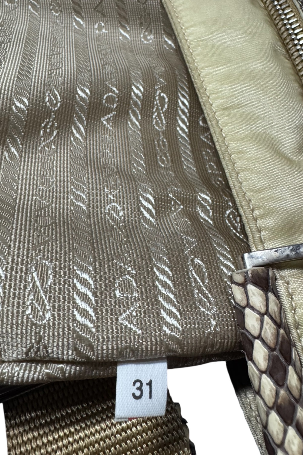 Prada Messenger Bag in Nylon e Pelle di Pitone - Vintage Rare