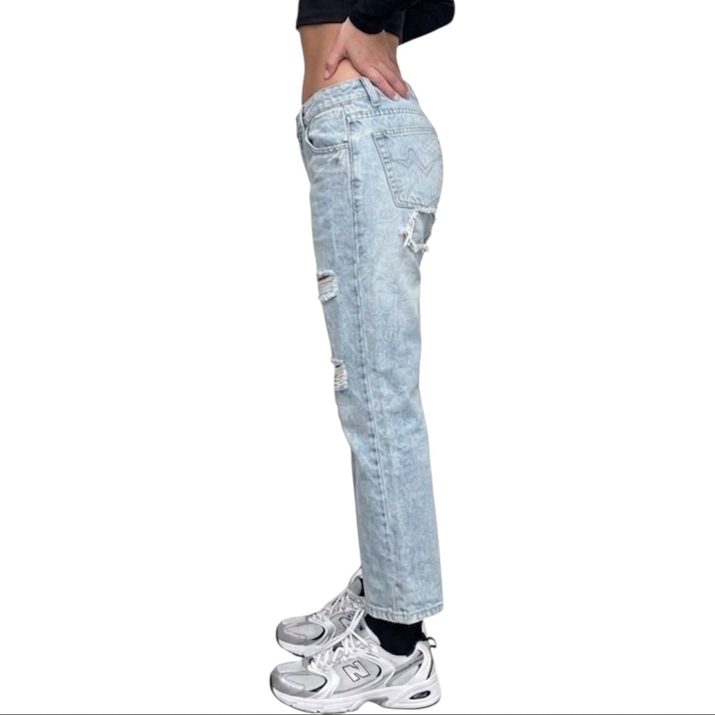 D&G Dolce & Gabbana Vintage – Jeans Low Waste con Logo Metallico