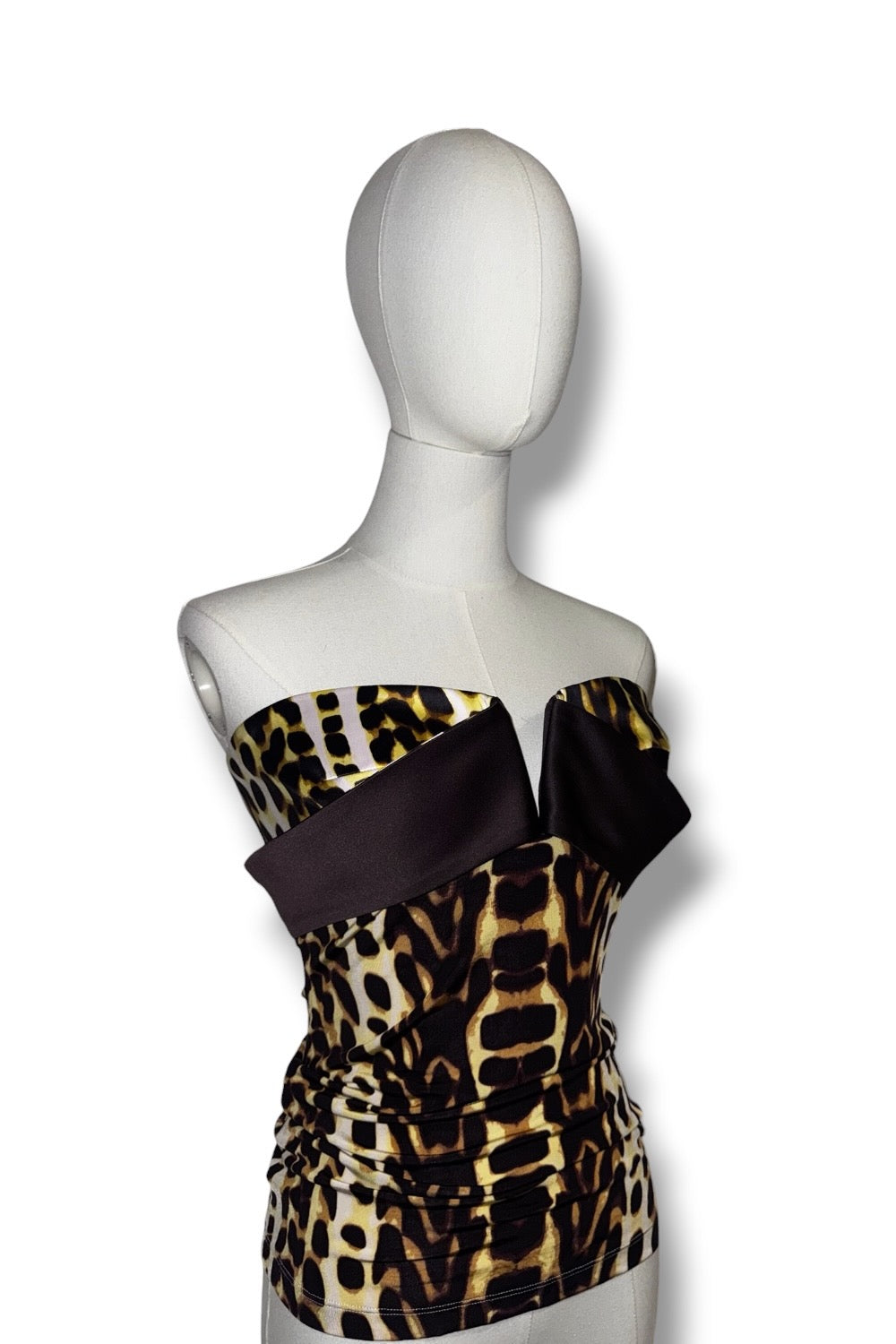 Top Corpetto Roberto Cavalli Animalier e Raso