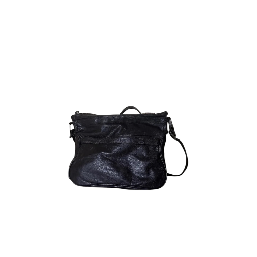 Borsa a spalla vintage in vera pelle marrone - Stile artigianale