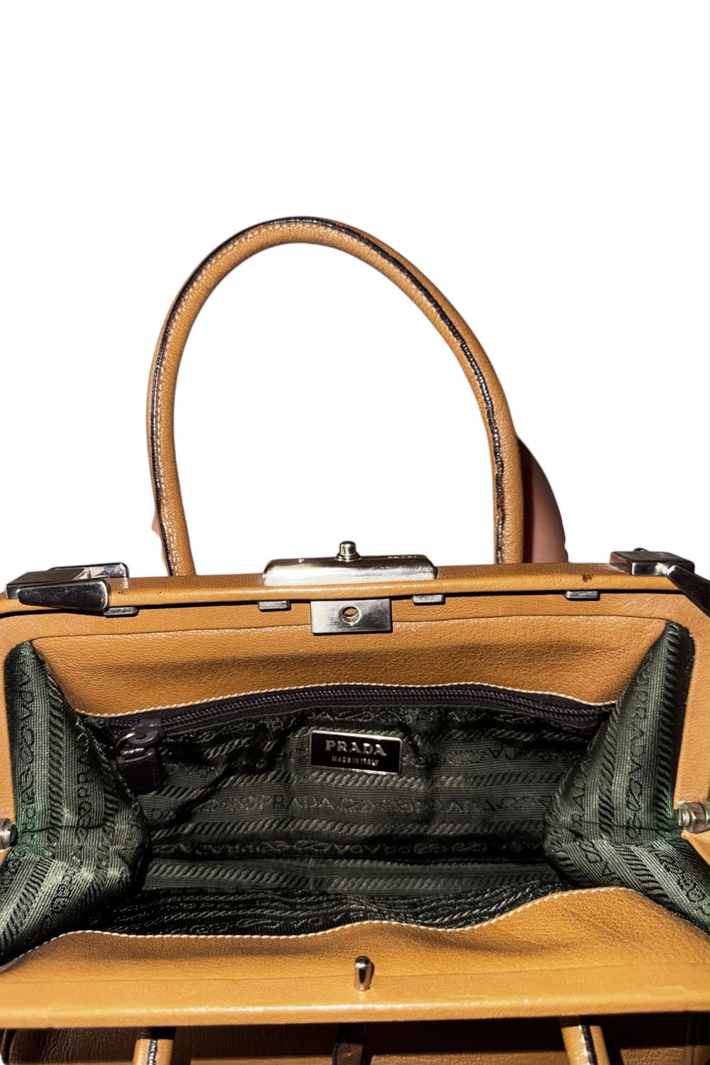 Borsa Prada Madras in Pelle Camel