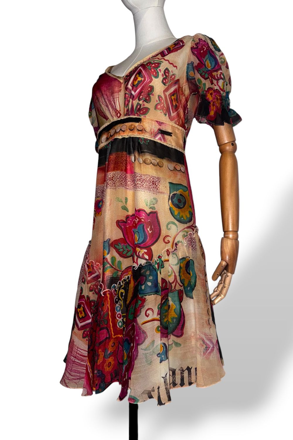Archival John Galliano Patchwork Silk Dress - Early 2000s